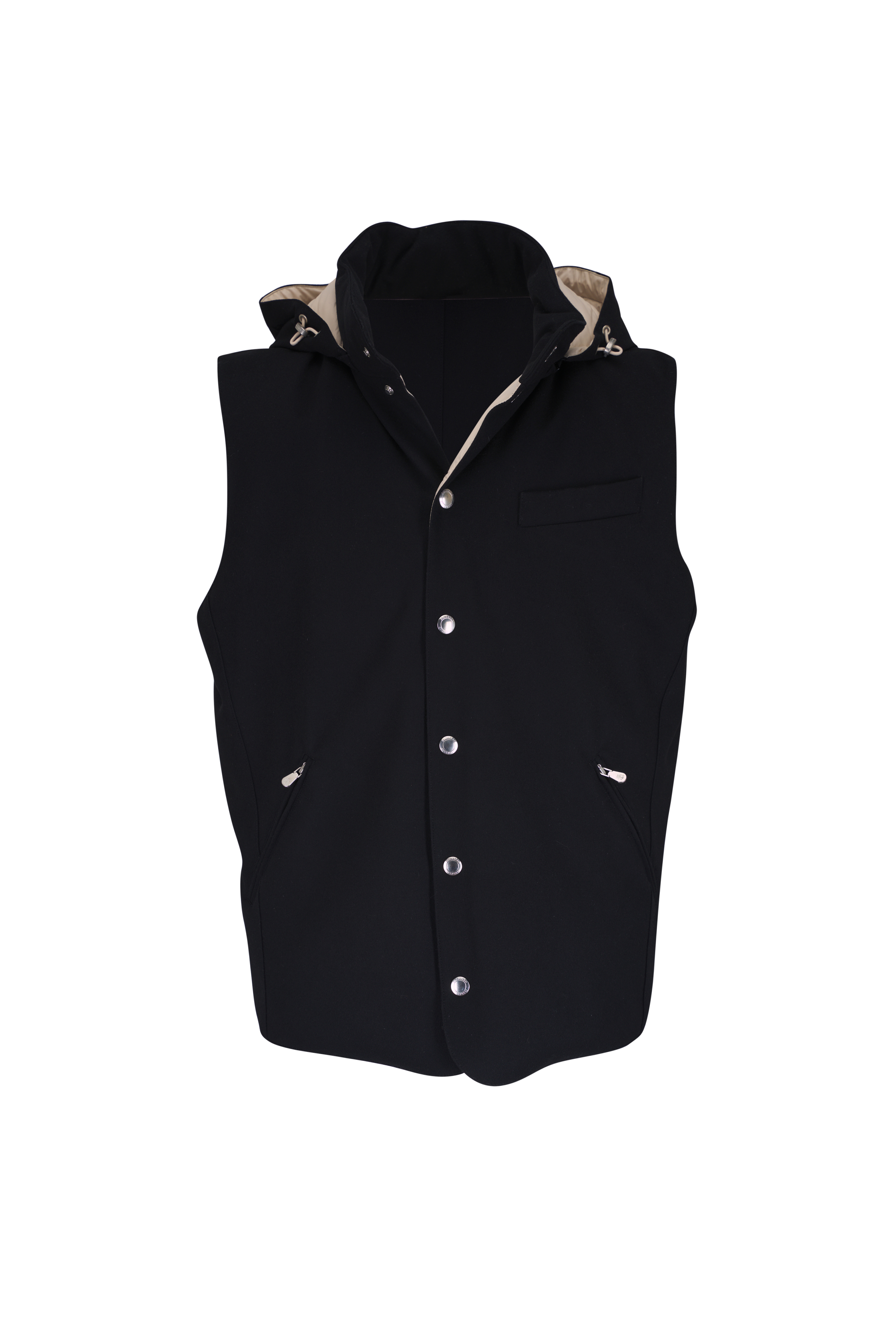 Brunello Cucinelli - Blue Pinstripe Suede Vest | Mitchell Stores