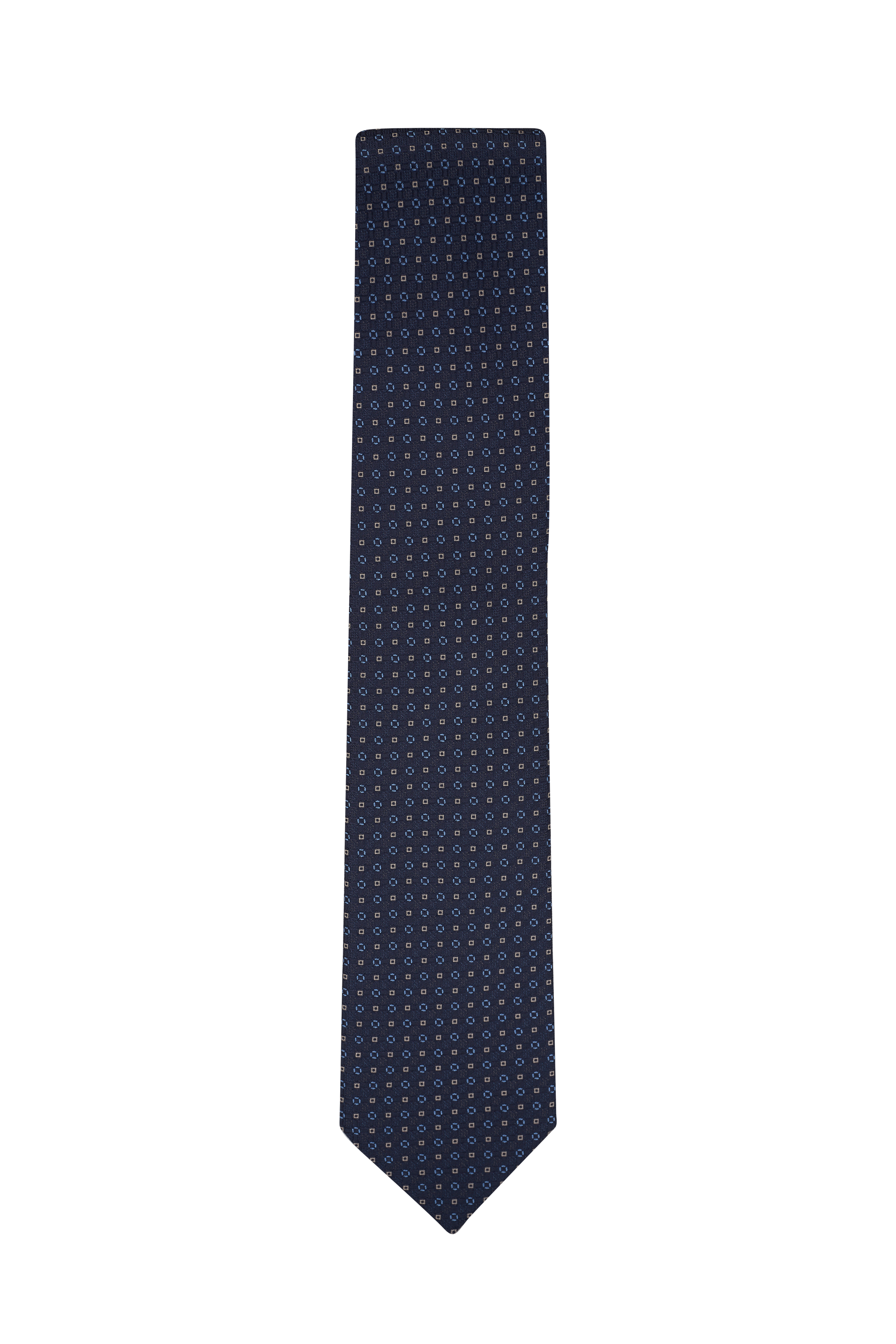 Dark green Medallion Print Silk Tie - Eton