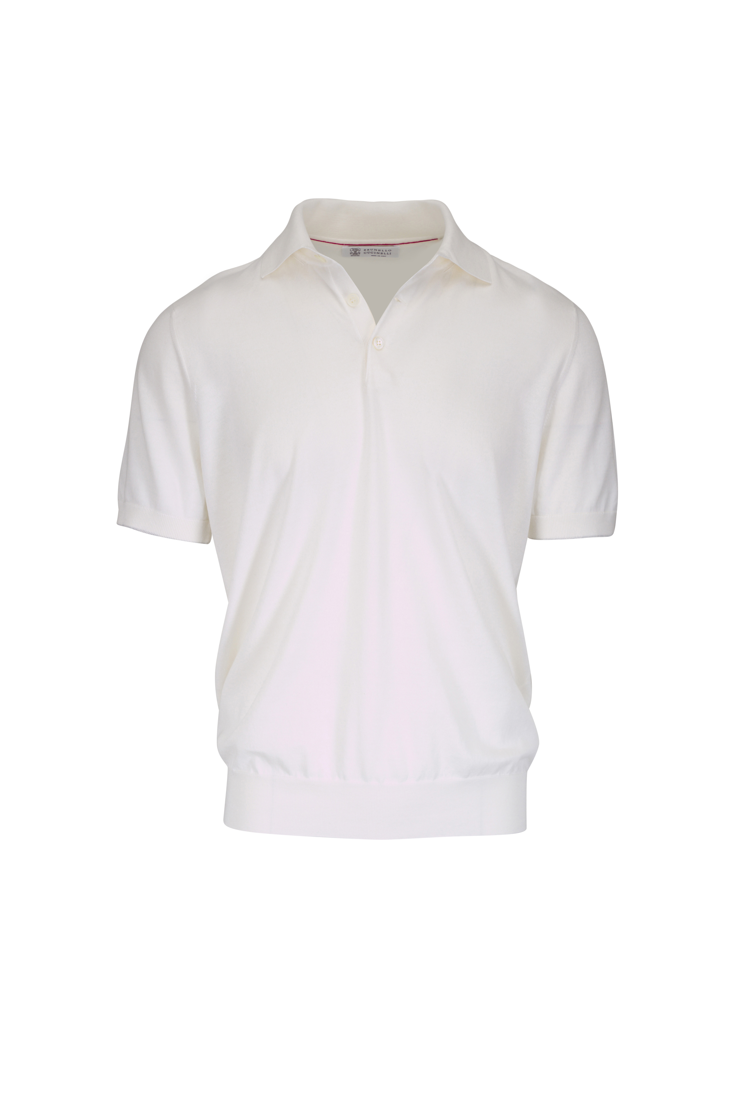 Brunello Cucinelli - White Jersey Cotton Knit Sport Shirt