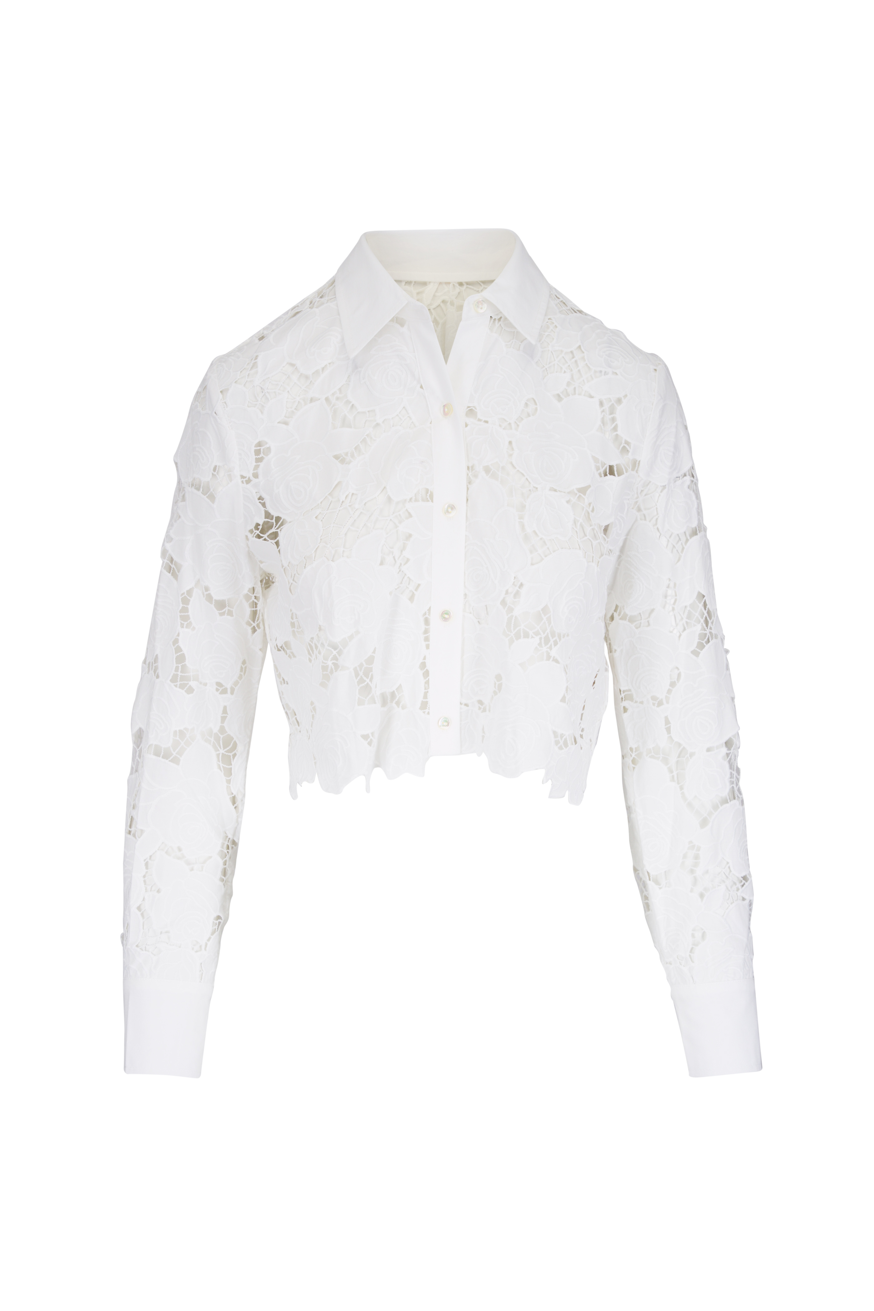 L'Agence - Seychelle Black Eyelet Crop Blouse | Mitchell Stores