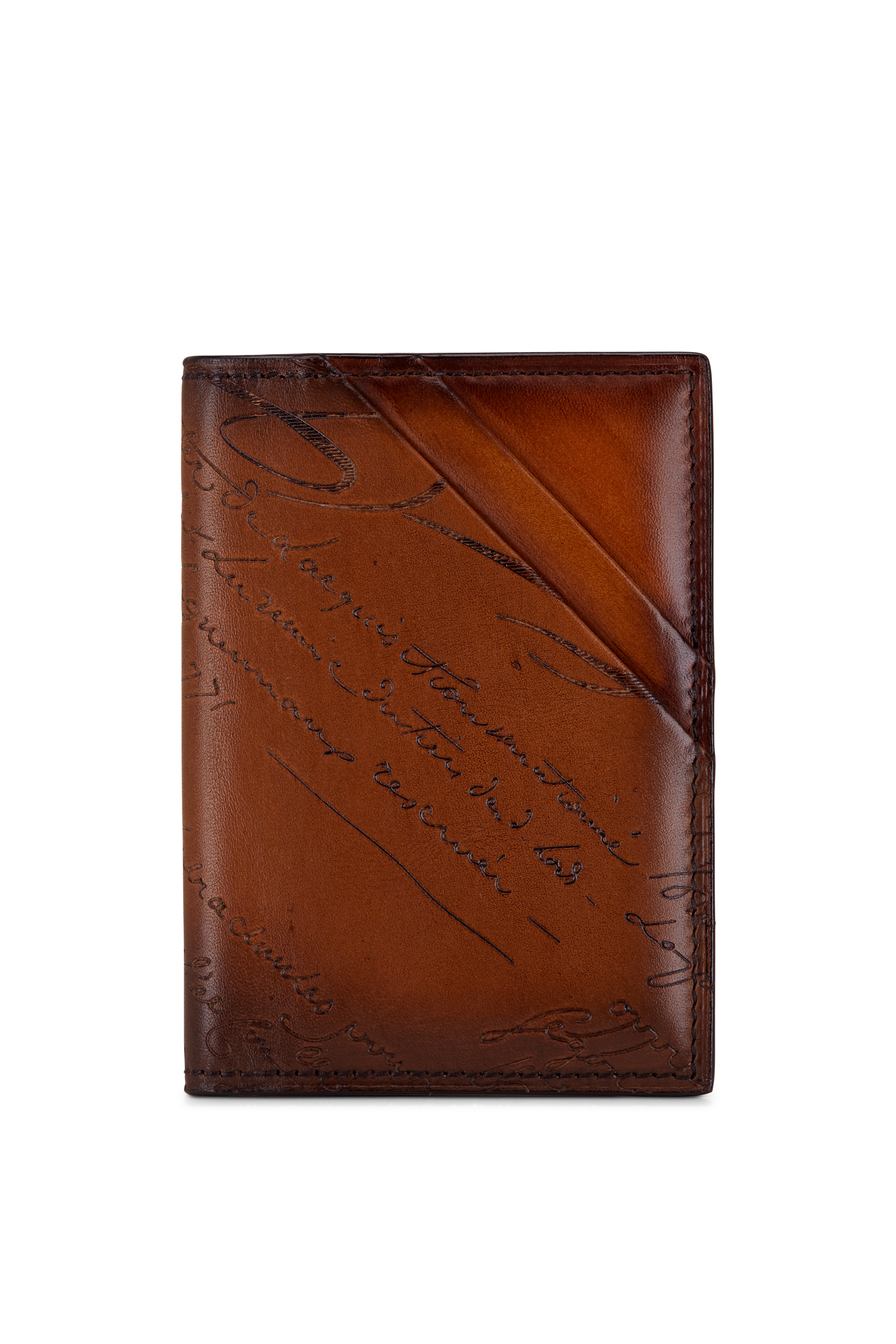 Berluti - Bambou Scritto Cacao Intenso Leather Card Holder