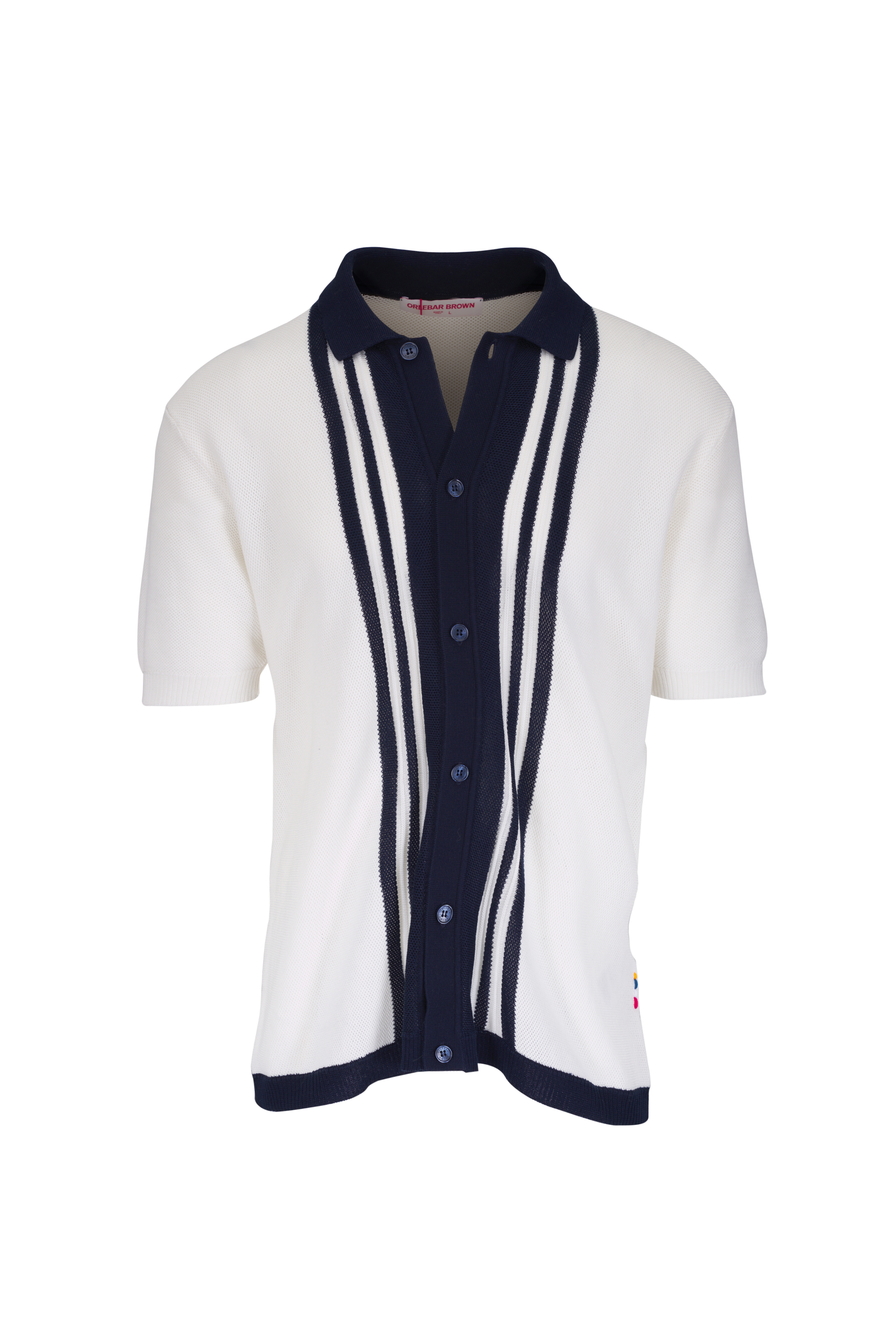 Moncler - White Cotton Quarter Zip Polo | Mitchell Stores