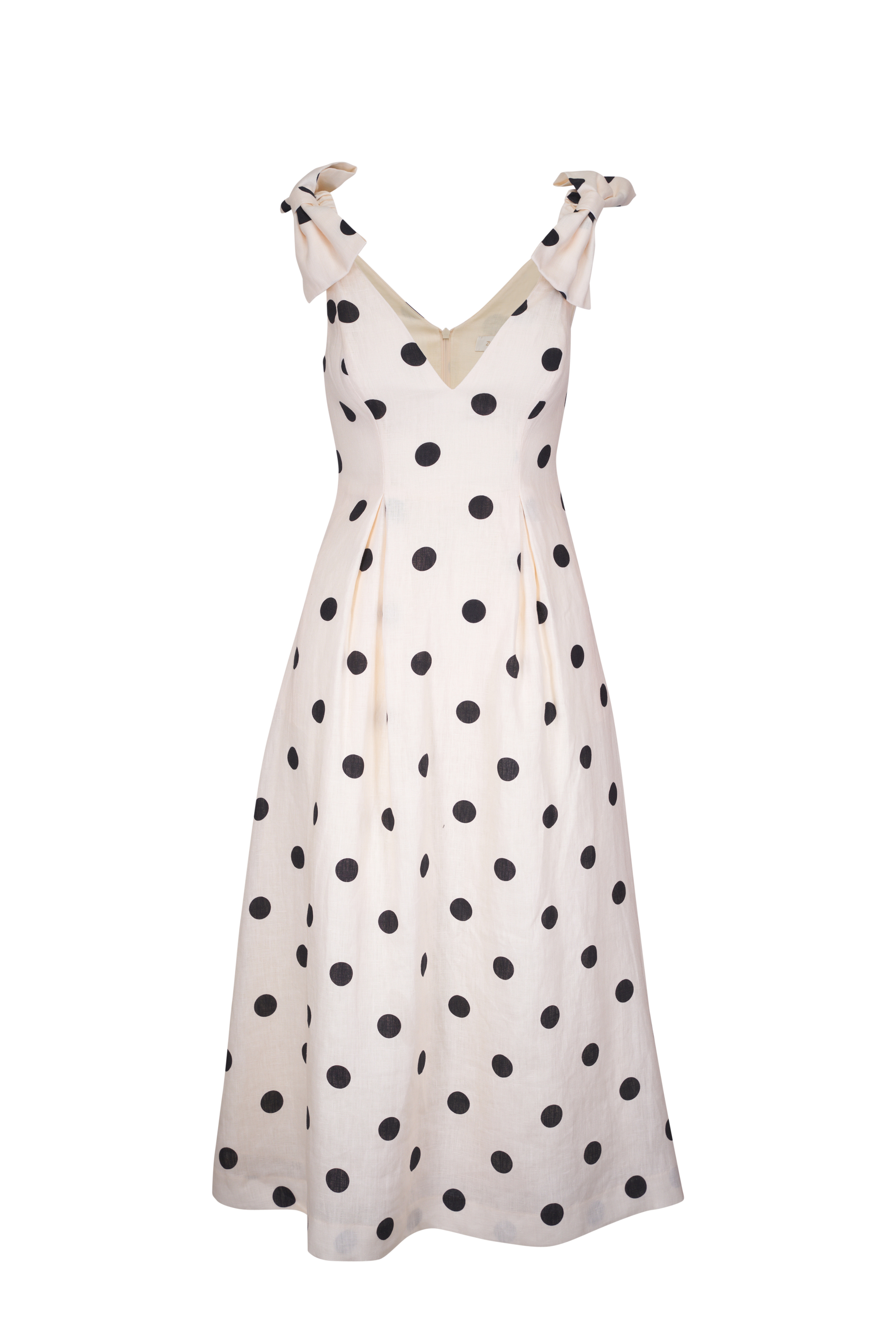 Zimmermann - Illuminate Black & Cream Halter Dress