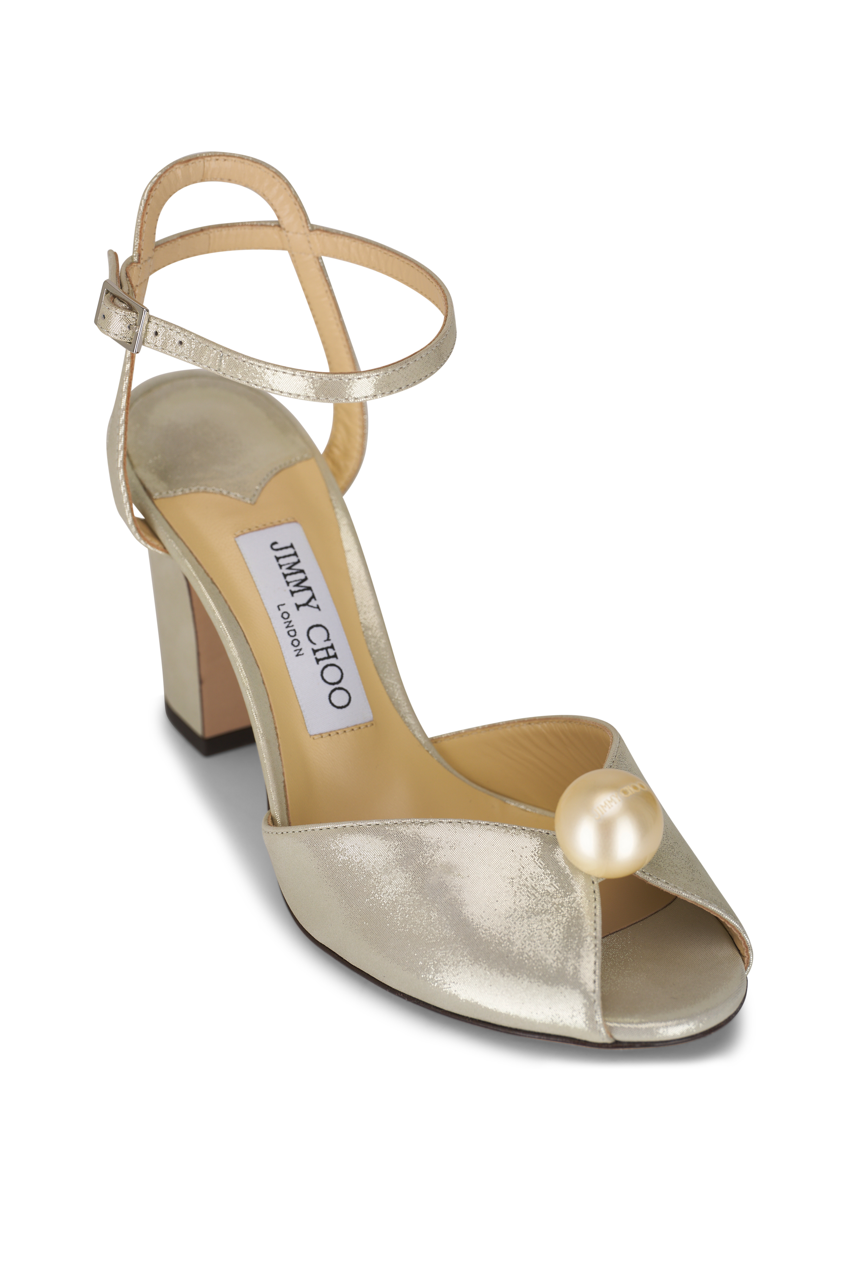 Nicholas Kirkwood - Leda Champagne Lurex Sandal, 70mm