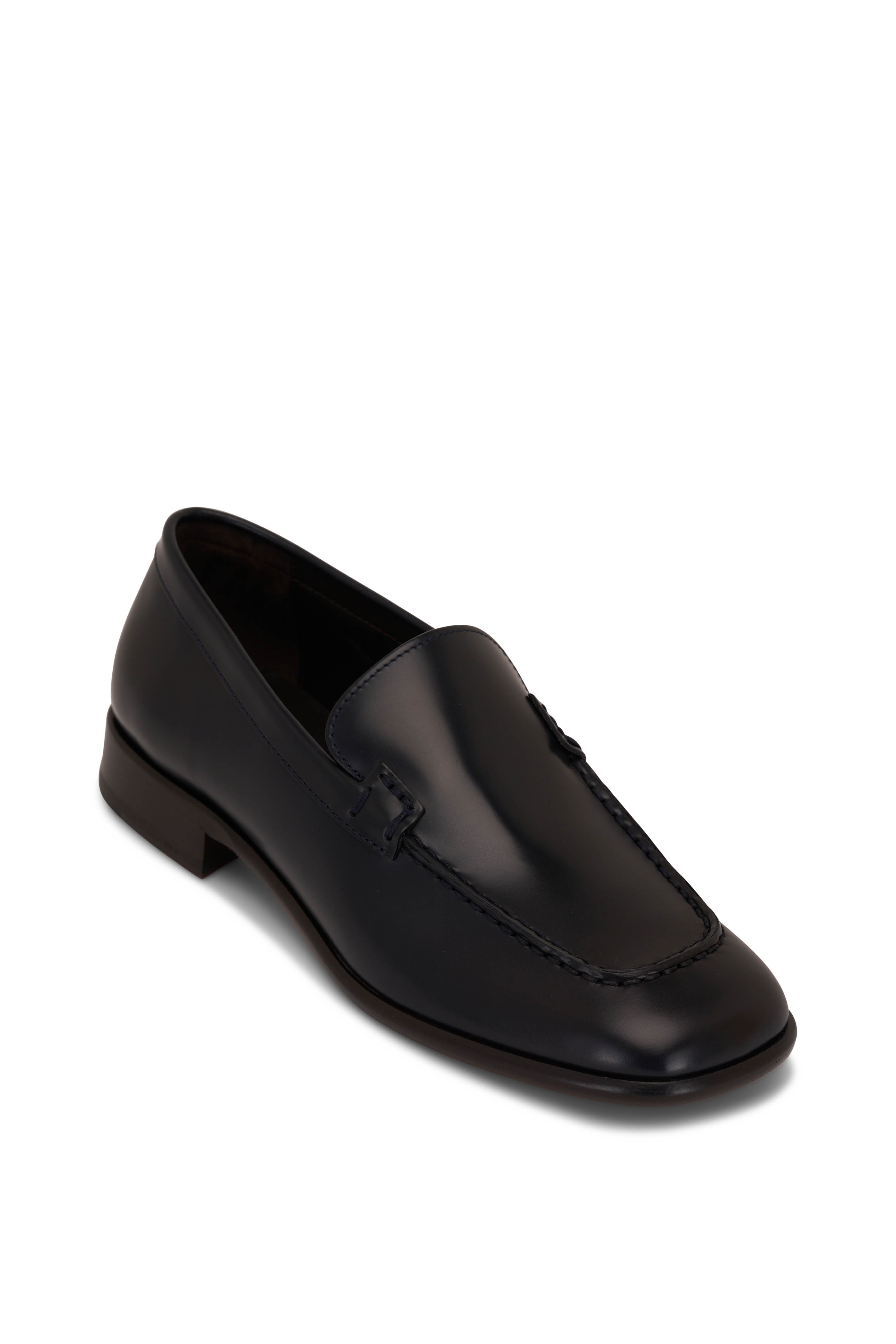 The Row - Adam Black Textured Leather Loafer | Mitchell Stores