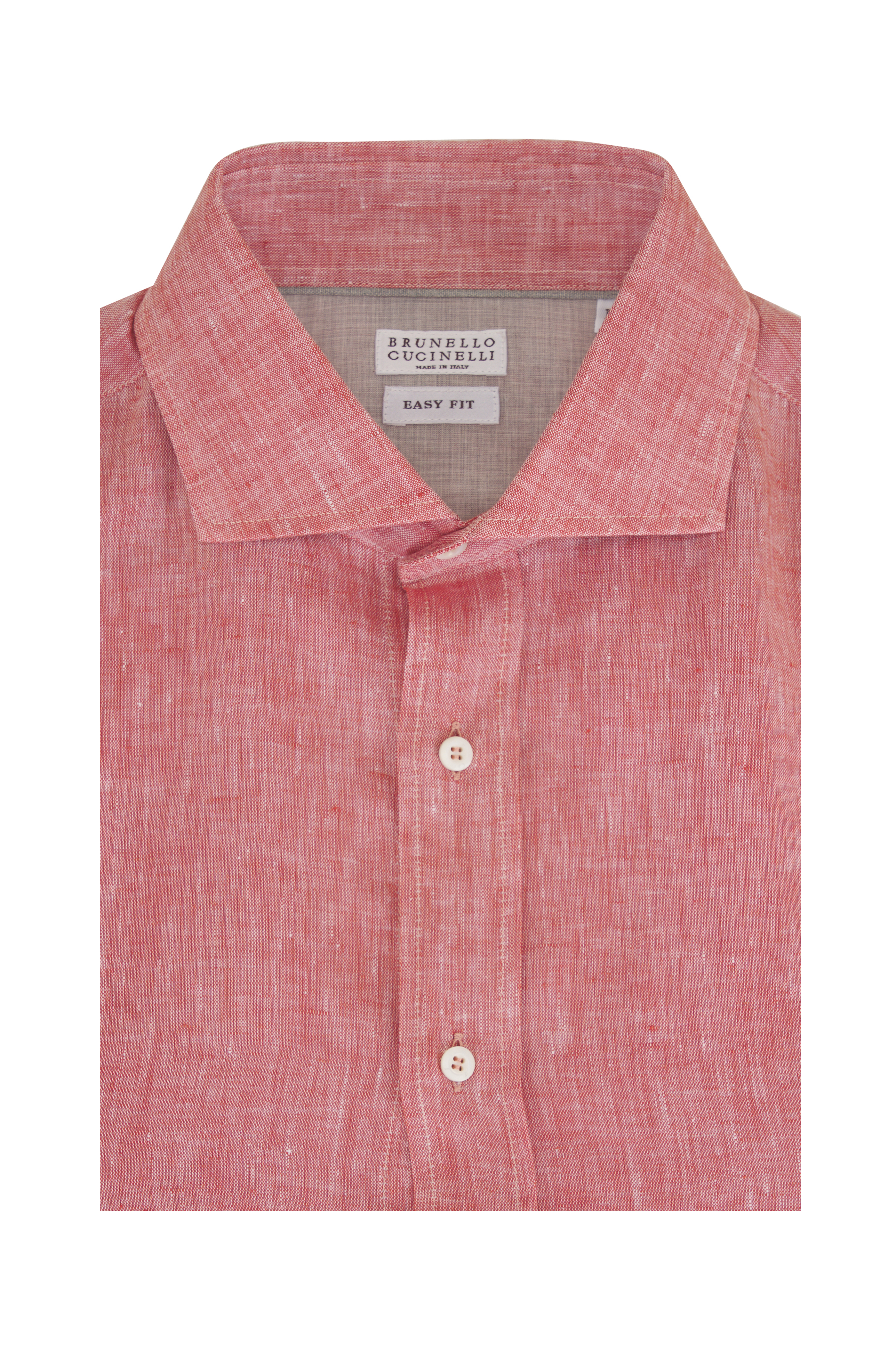 Brunello Cucinelli - Orange Mini Stripe Sport Shirt