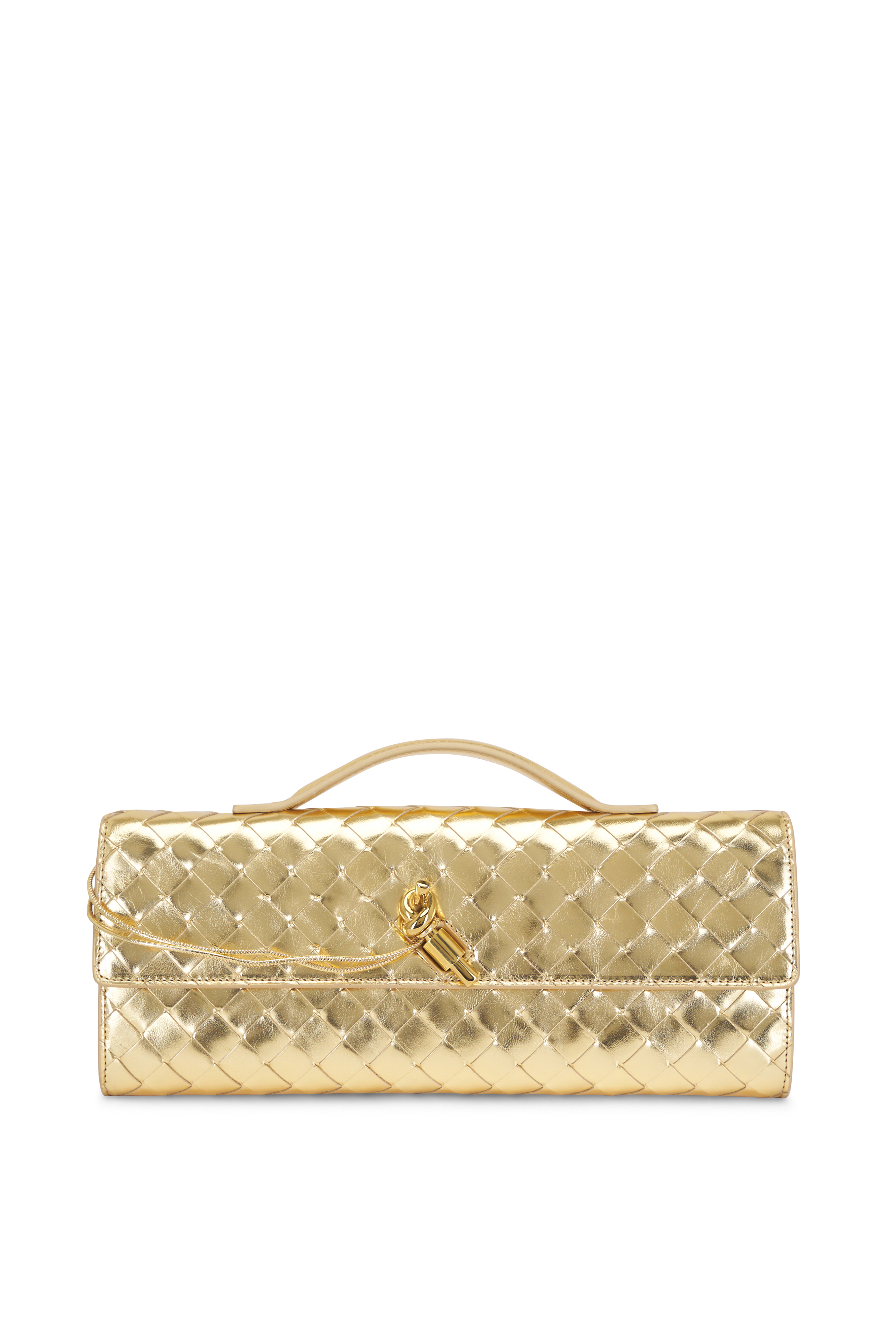 小物 BOTTEGA Bottega Veneta - The Pouch Bordeaux Woven Leather Large Clutch