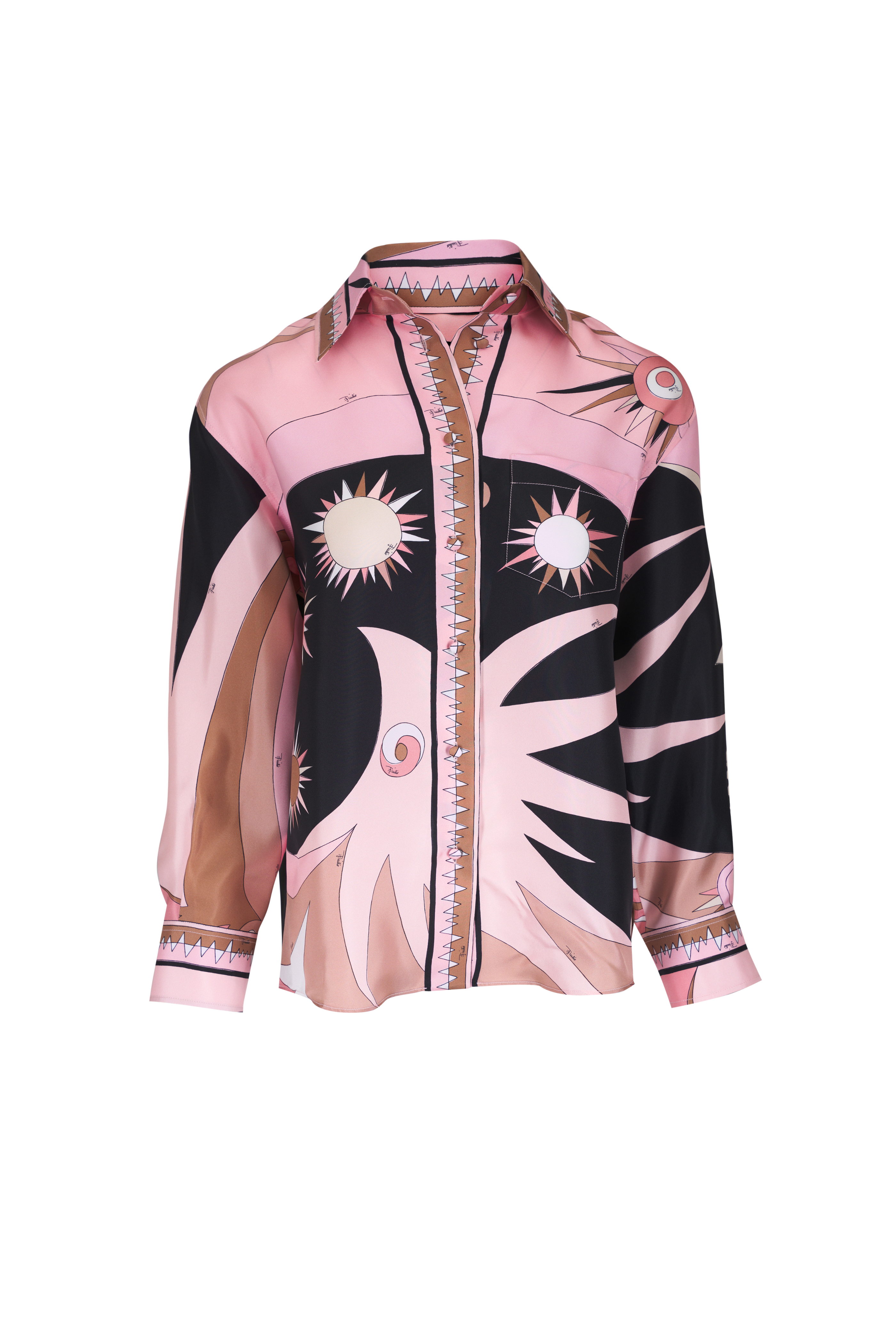 Victoria Beckham - Cream & Dark Green Chain Print Twill Shirt