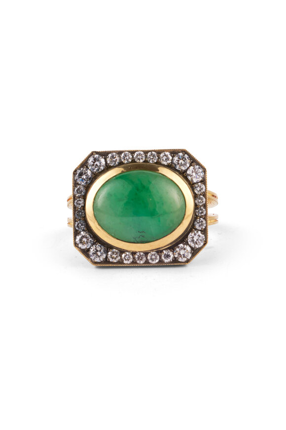 Sylva & Cie 18K Diamond & Jade Band - view 1