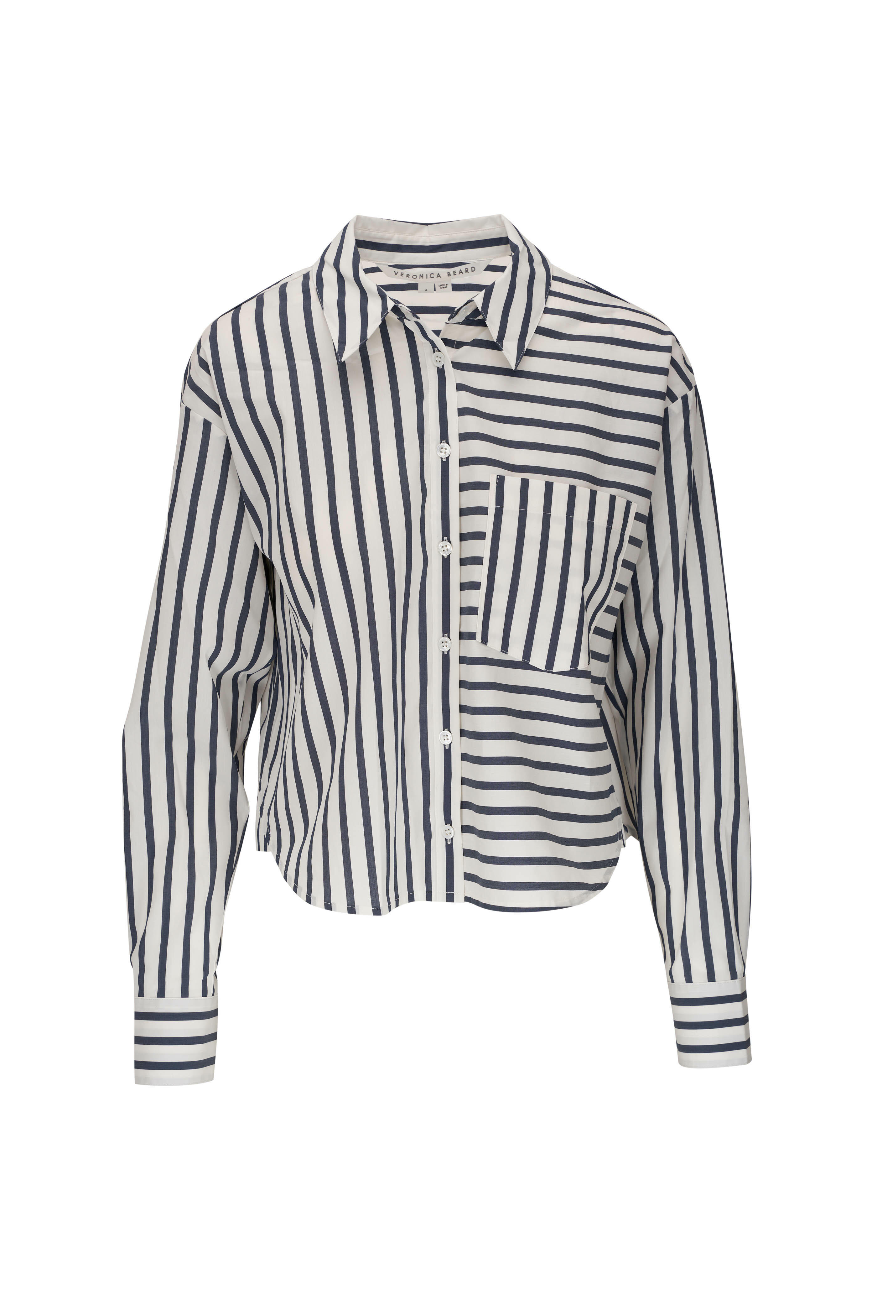Veronica Beard - Aderes Marine Off White Striped Shirt