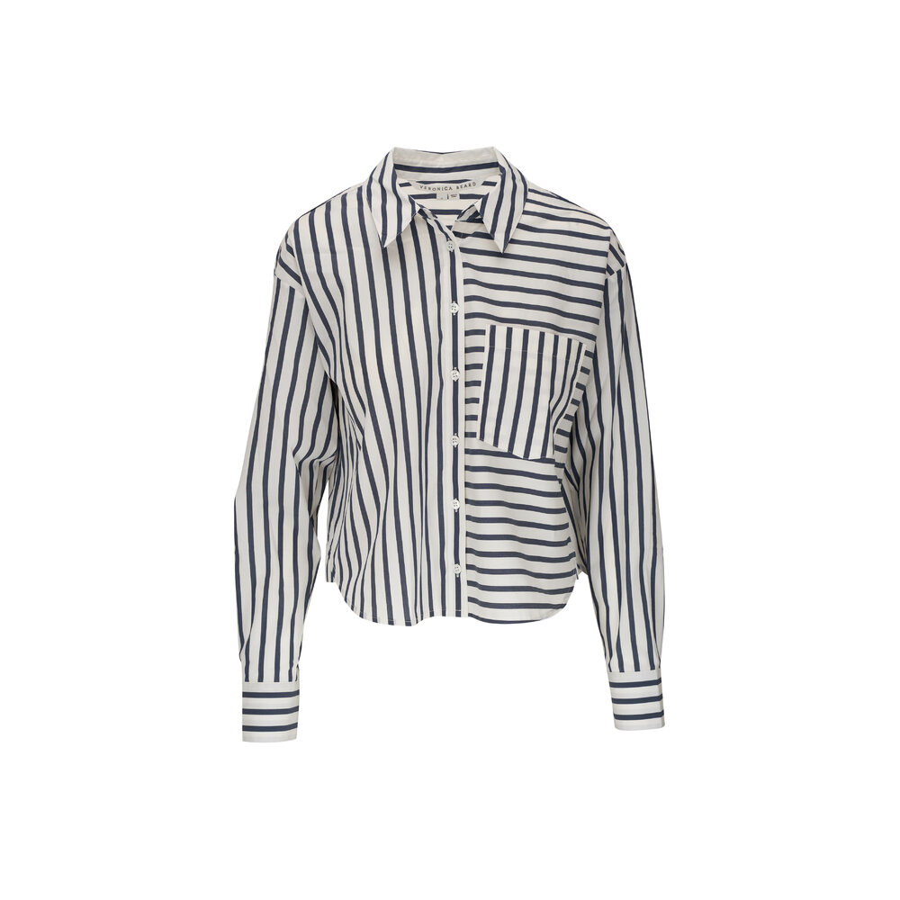 Veronica Beard - Aderes Marine Off White Striped Shirt