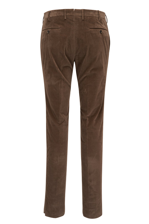 PT Torino - Taupe Green Stretch Corduroy Slim Fit Pant