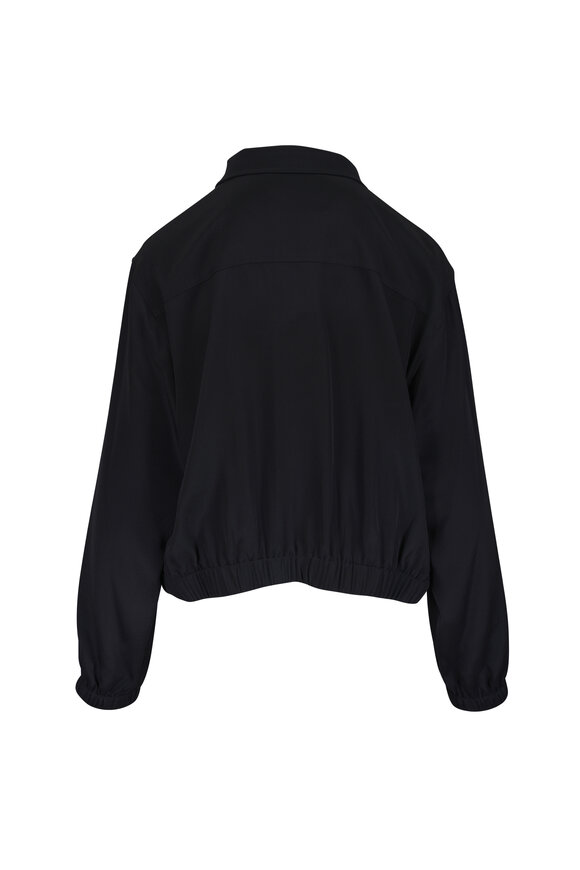 Lafayette 148 New York Black Zip Front Bomber Jacket - view 5