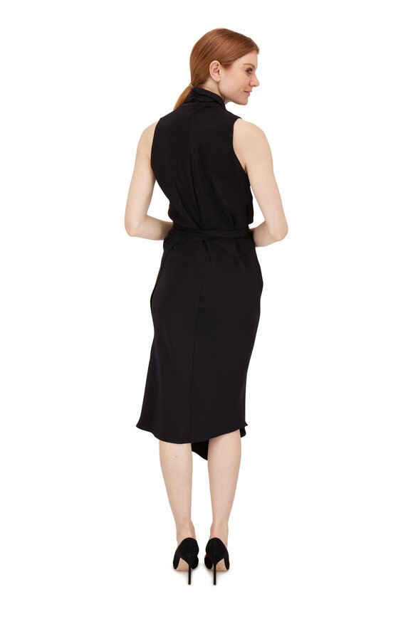 Peter Cohen Victor Black Silk Wrap Dress  - view 3