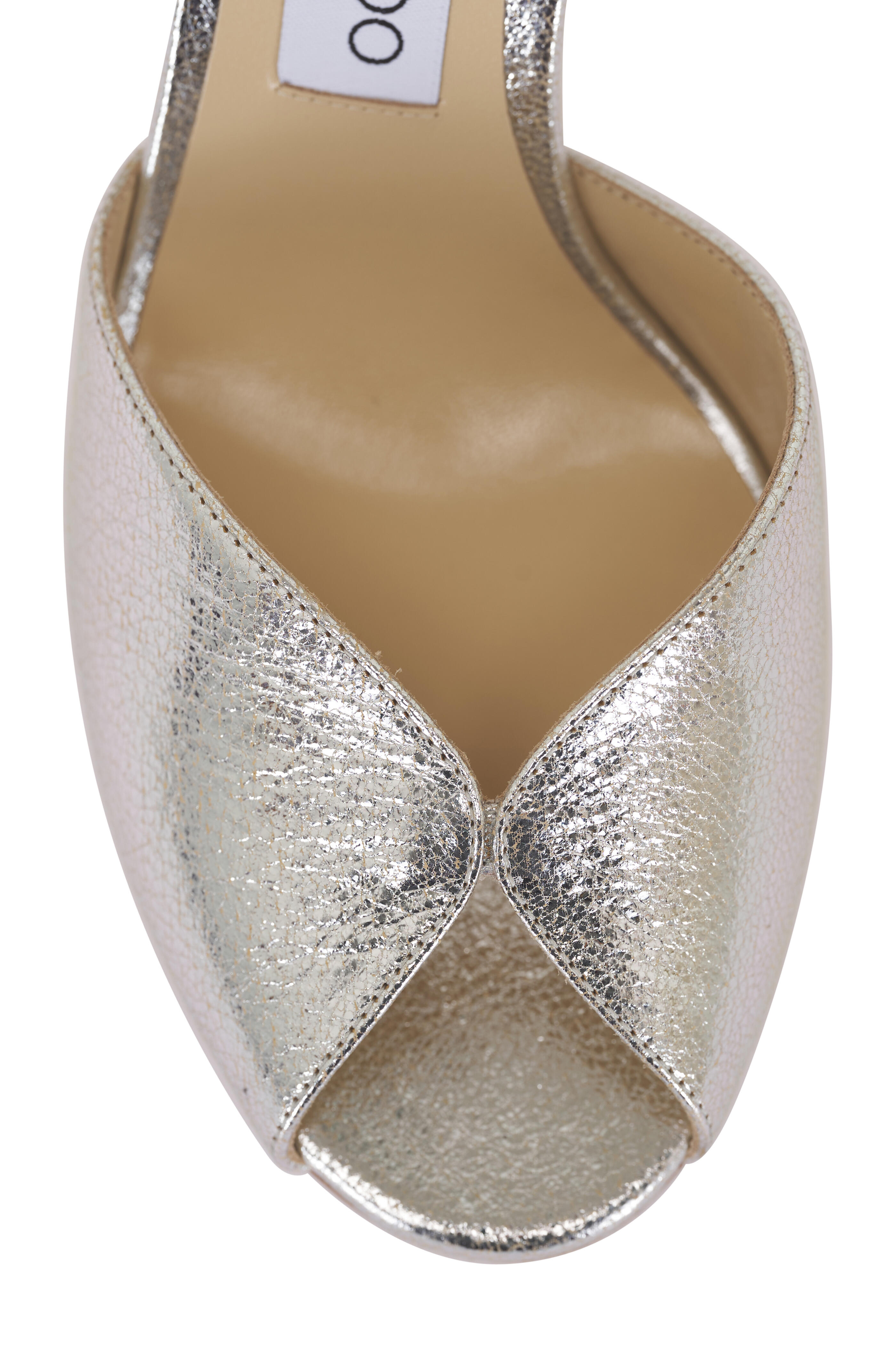 Jimmy Choo - Sacaria Glitter Leather Block Heel Sandal, 85mm