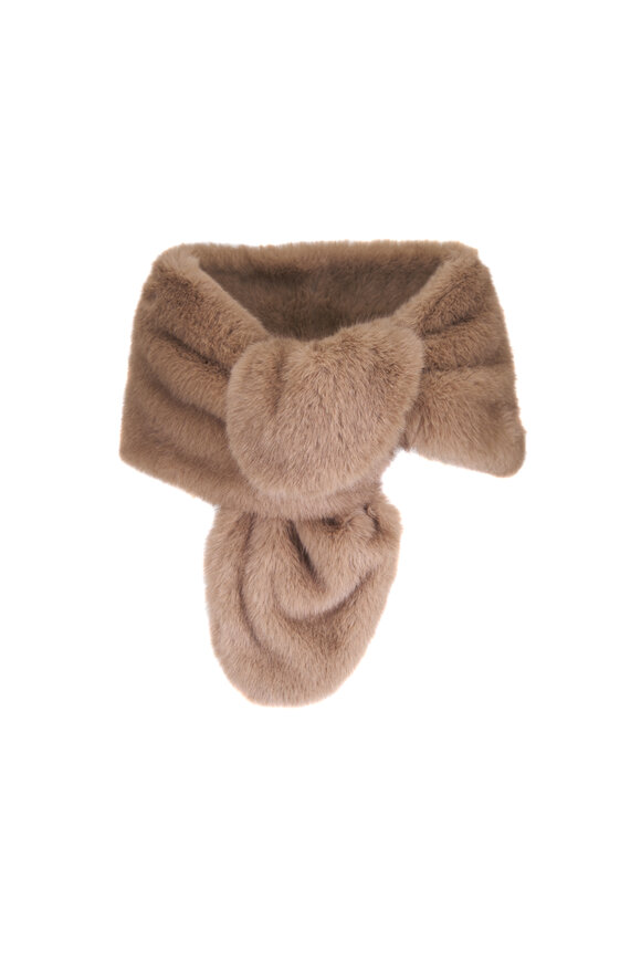 Herno Light Beige Long Pile Faux Fur Scarf - view 1