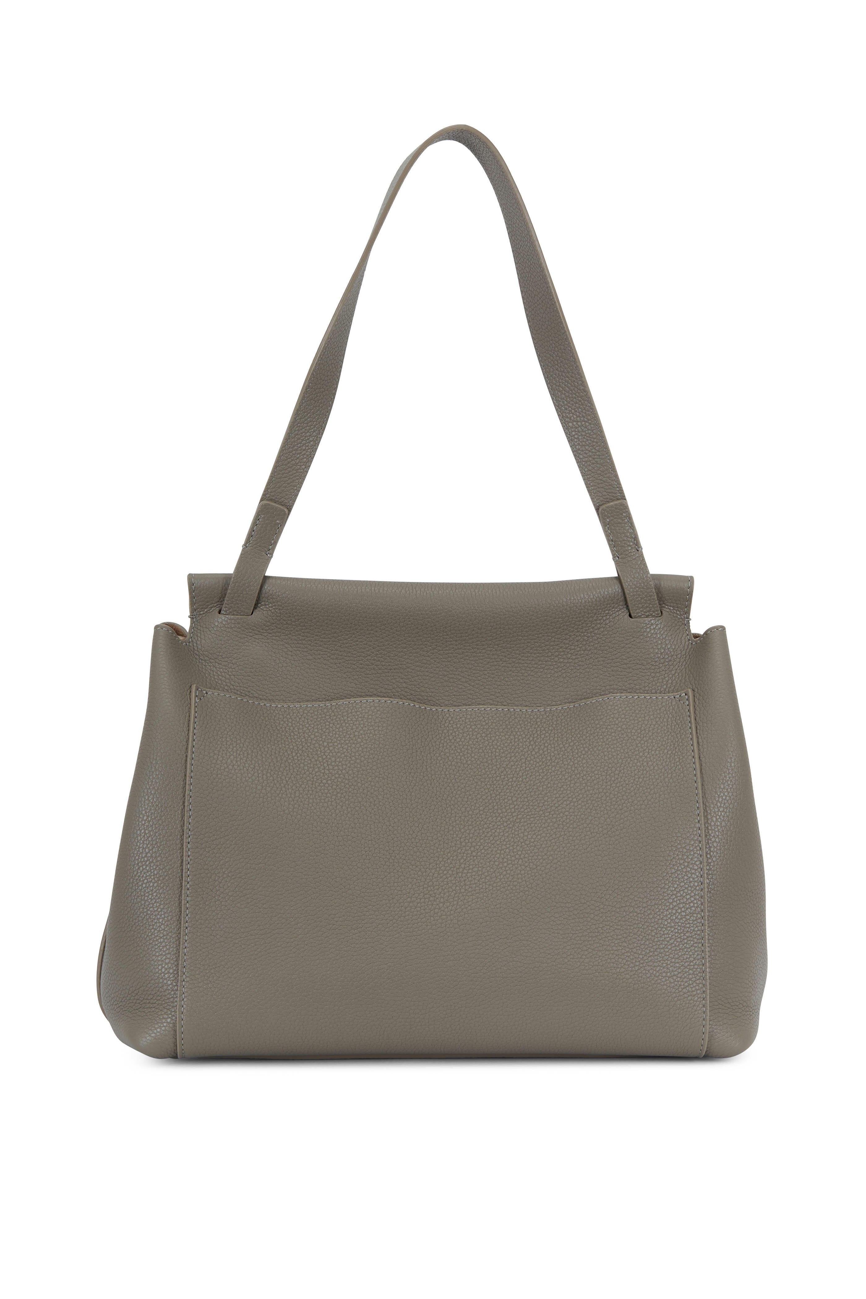 The Row Sidekick Pale Sage Grained Leather Shoulder Bag