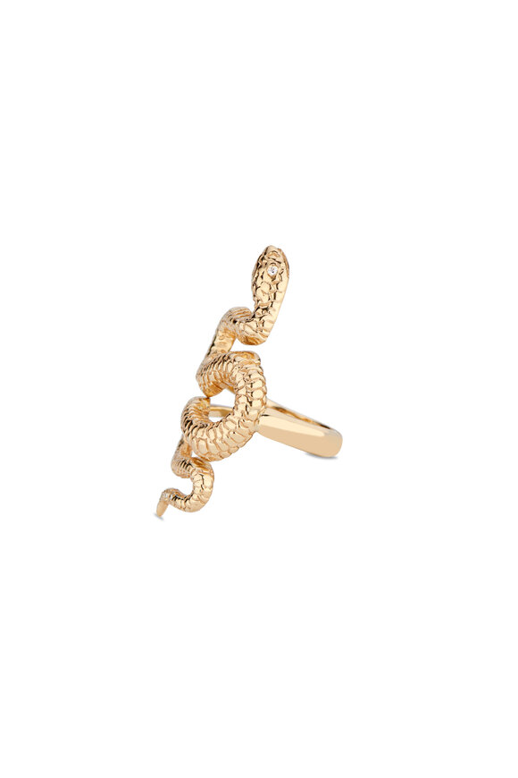 Dru - Yellow Gold Snake Ring