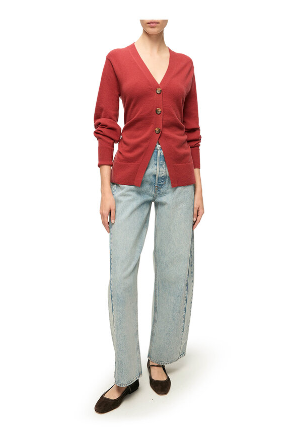 Veronica Beard Lamotte Red Cashmere Cardigan - view 2