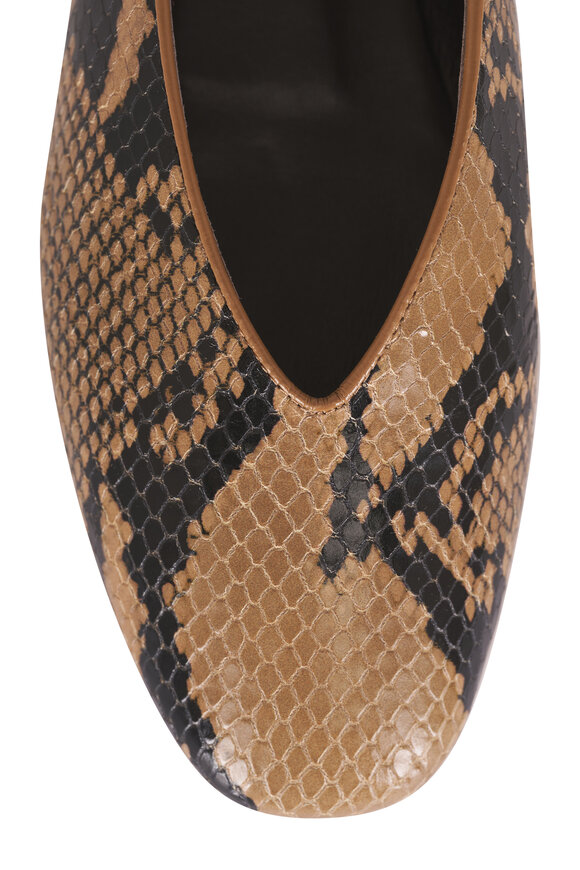 Le Monde Béryl Classic Regency Embossed Leather Flat - view 5