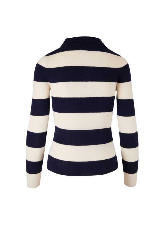 Nili Lotan Lucille Navy & Ivory Stripe Polo - view 2