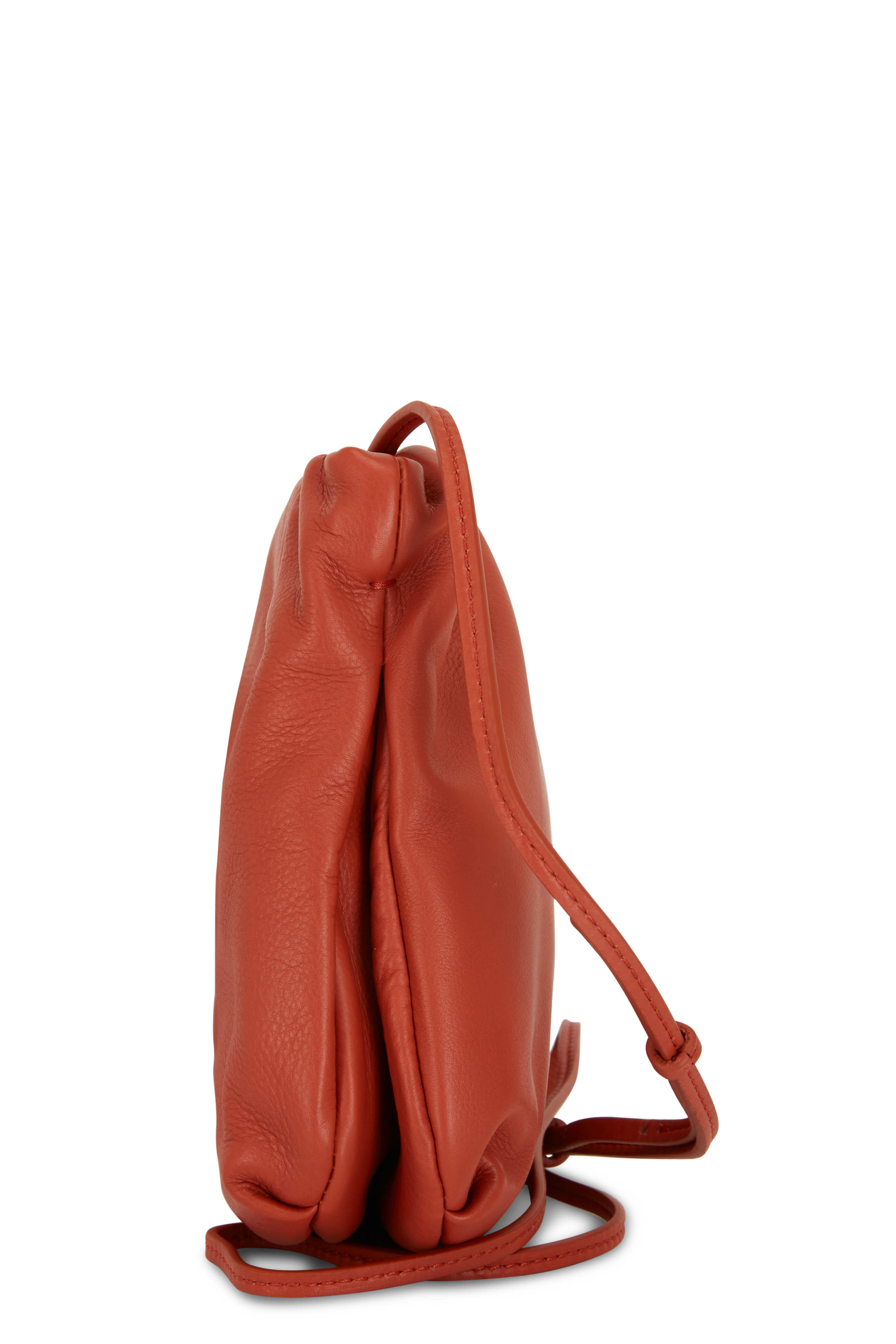 The Row - Bourse Brick Leather Small Clutch