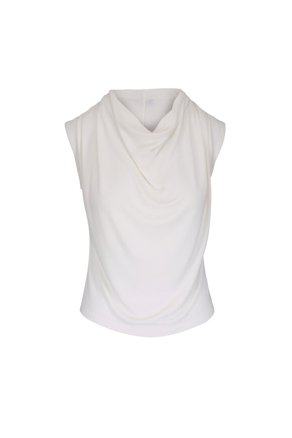 Vince - Off White Asymmetric Draped A-Line Top | Mitchell Stores