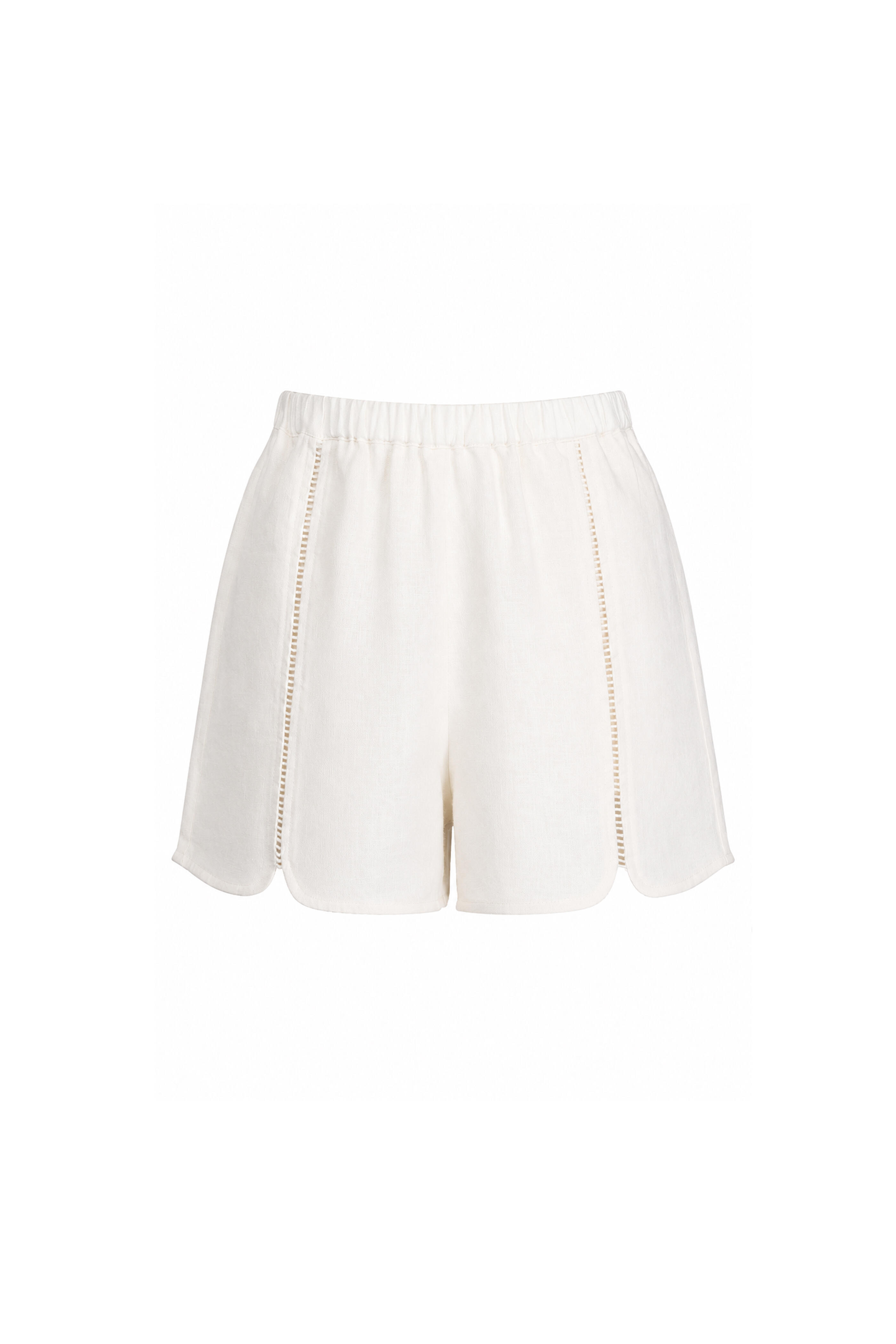 Hevron - Clover Ivory Linen Shorts