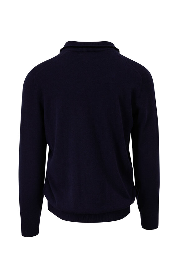 Brunello Cucinelli - Navy Cashmere Quarter Zip Pullover