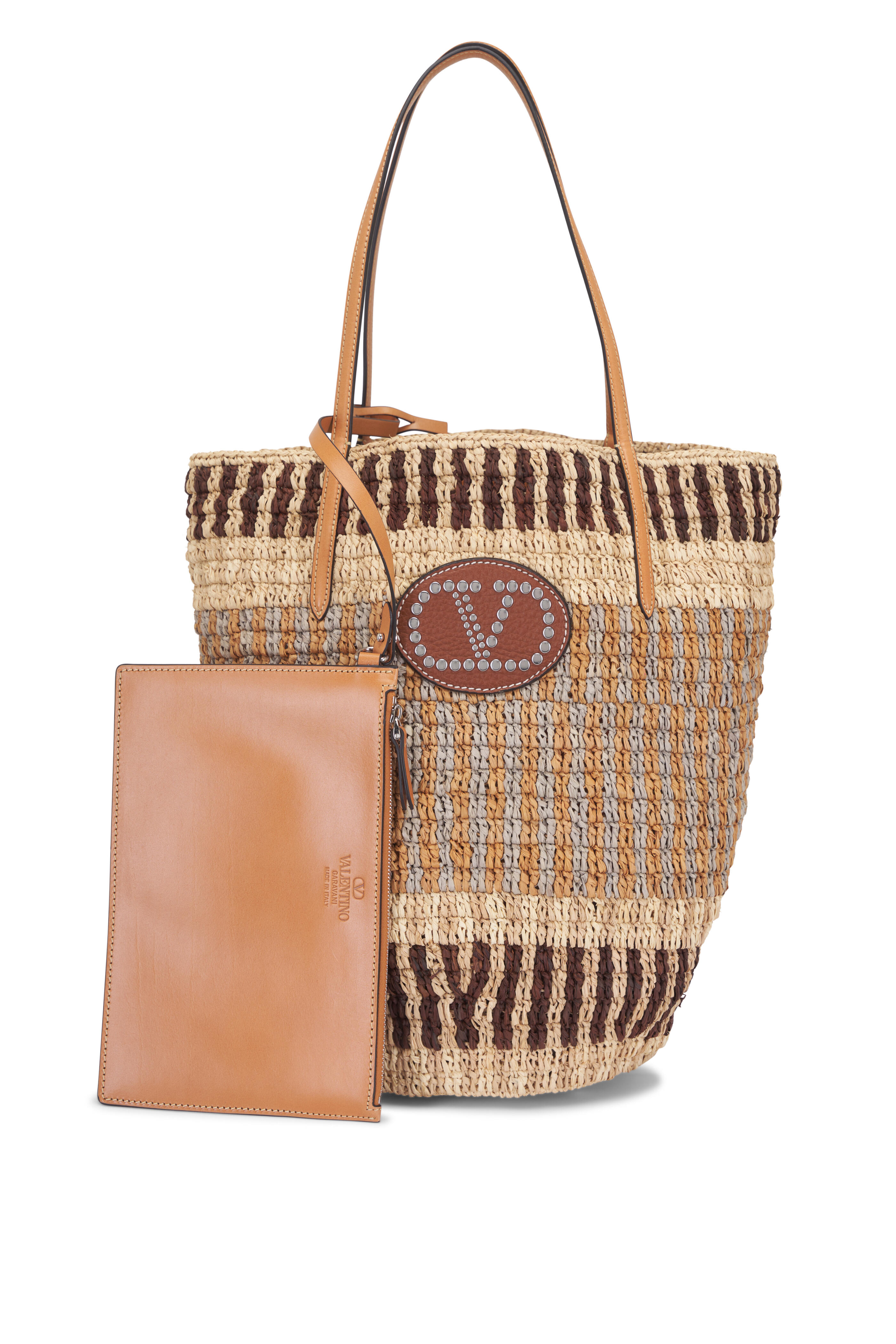 Valentino Garavani - VLogo Woven Raffia Basket Bag