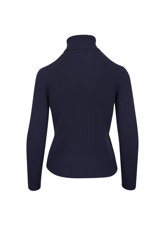 Loro Piana Parksville Navy Blue Cashmere Turtleneck - view 2