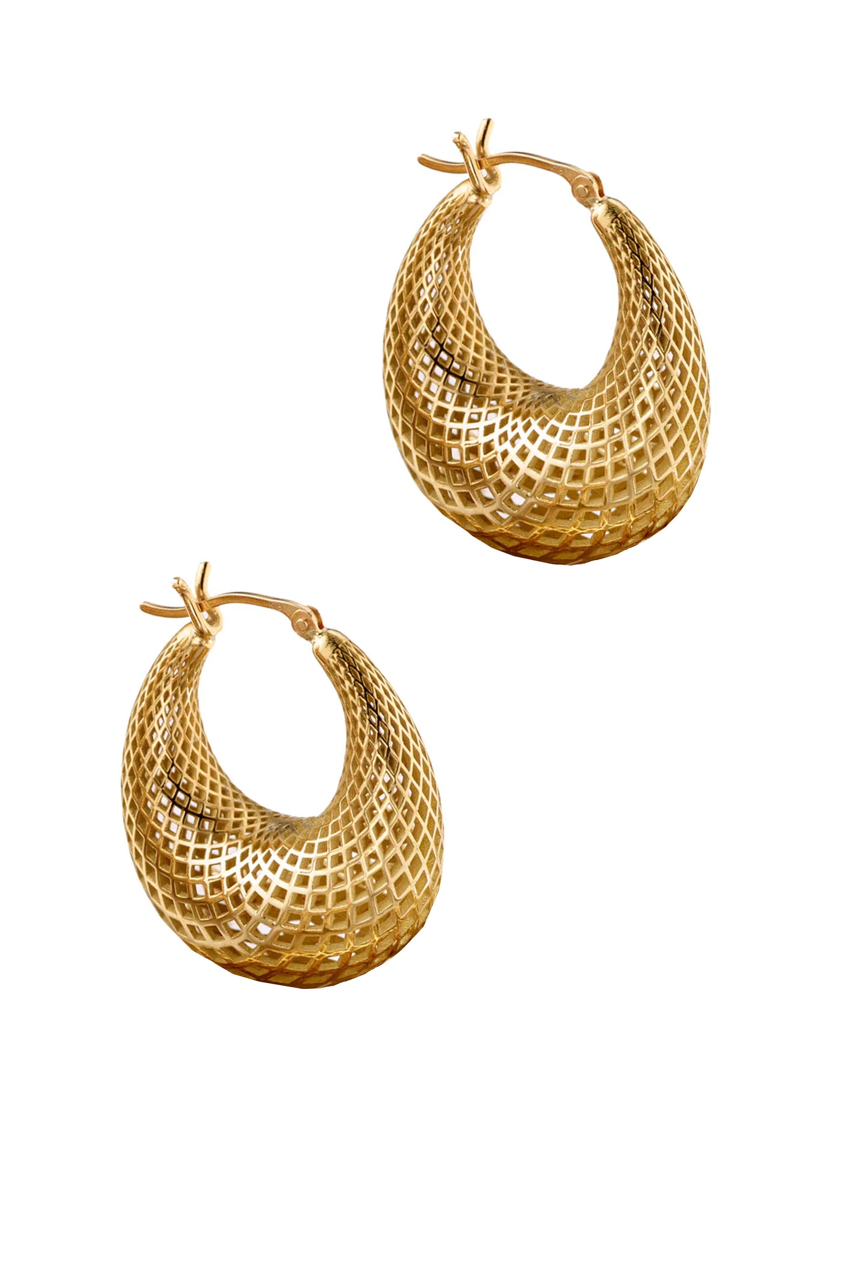 Ray Griffiths - Medium Mesopotamia Crownwork Hoop Earrings