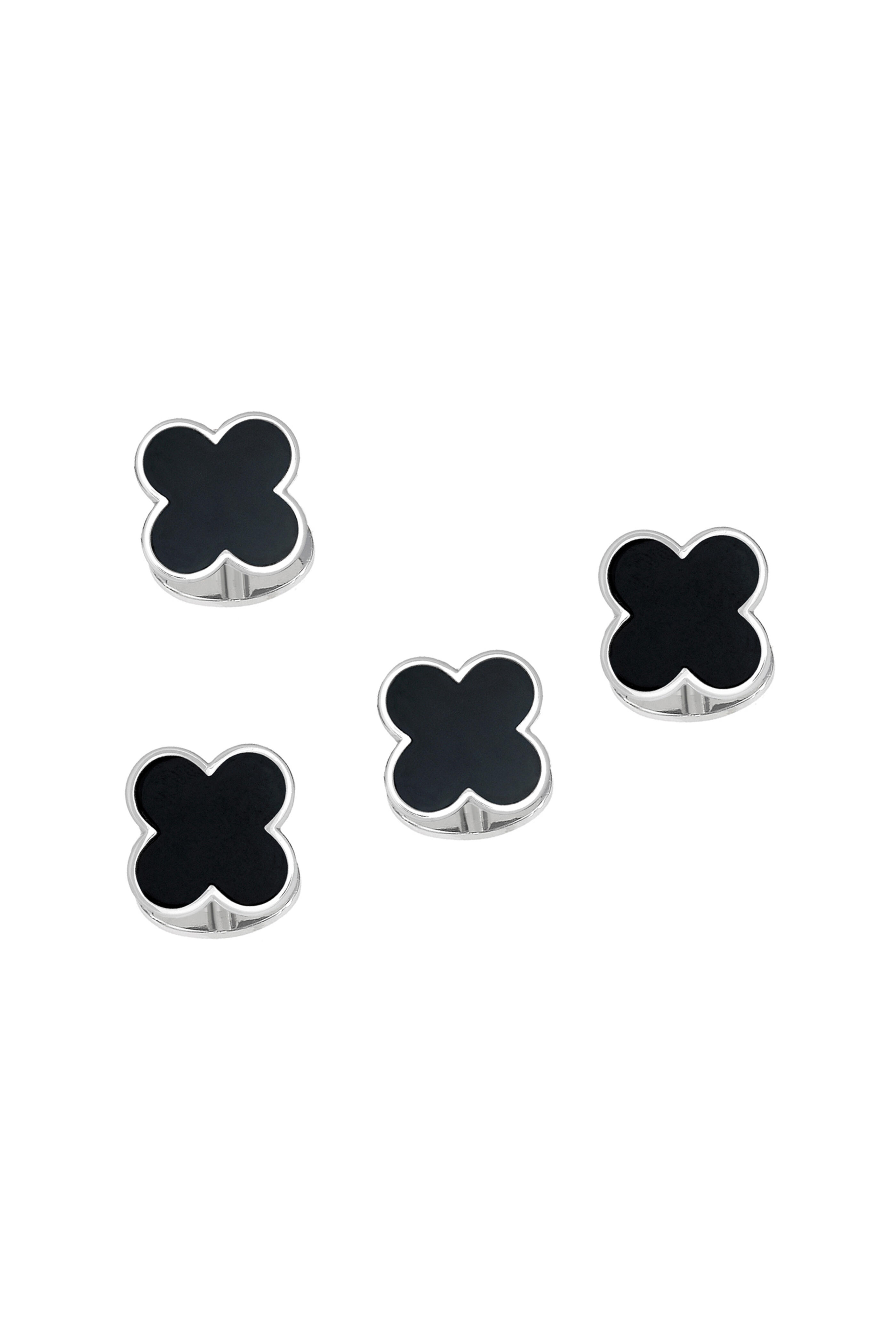 Jan Leslie - Sterling Silver & Onyx Clover Stud Set