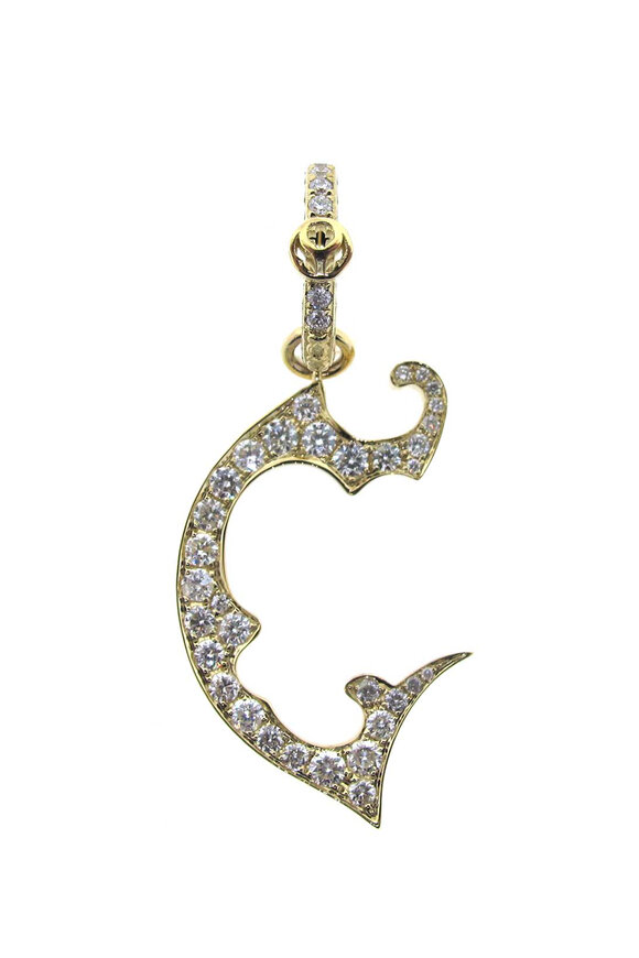 Loree Rodkin Gothic Initial Pave "C" Charm