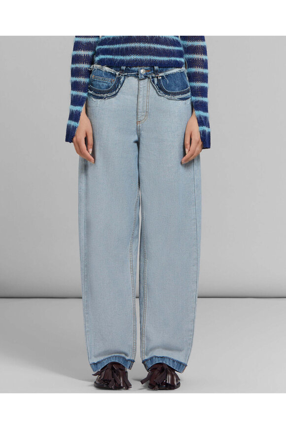 Marni Low Rise Inside-Out Jean in Azure - view 2