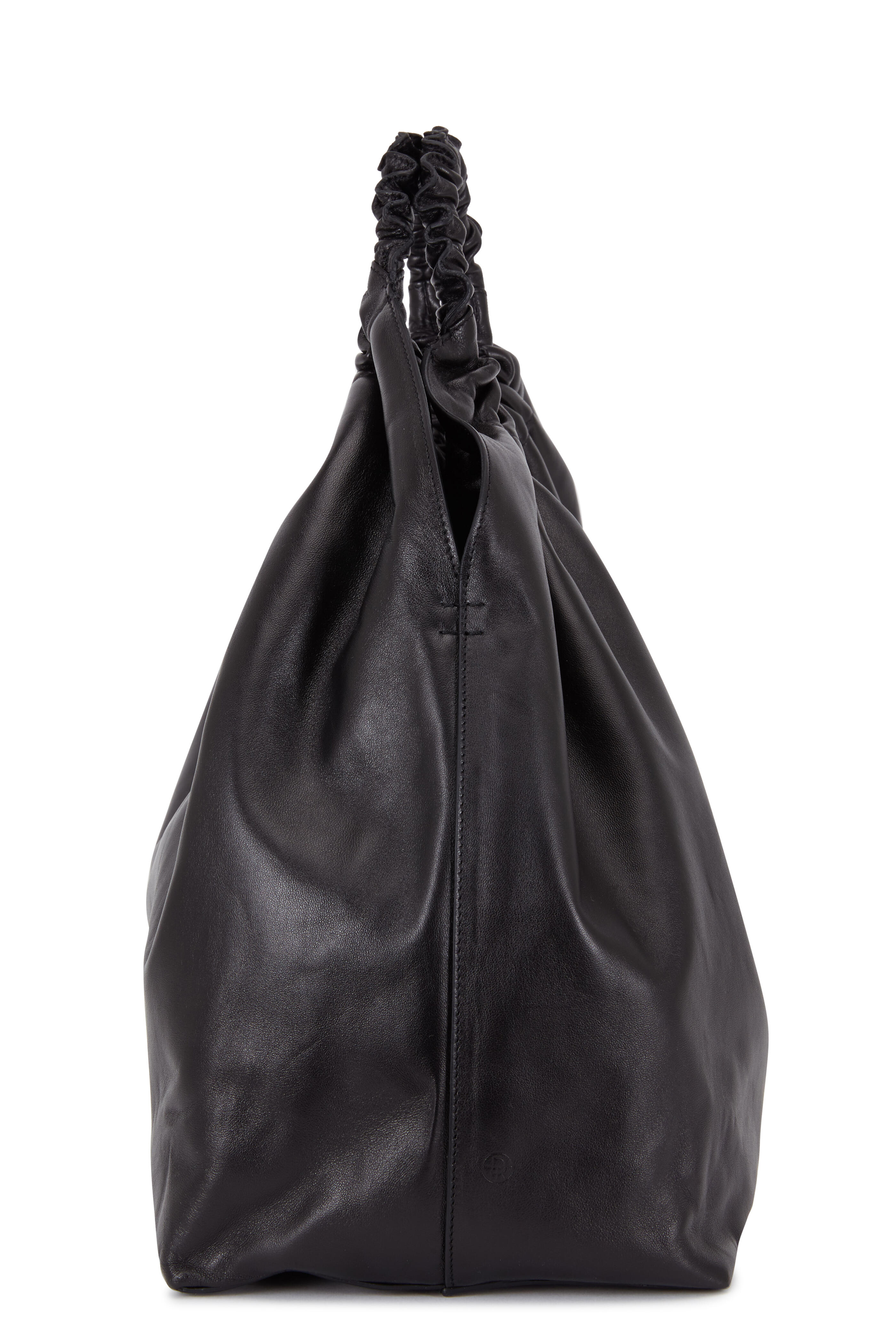 The Row - Double Circle Black Nappa Leather Handbag