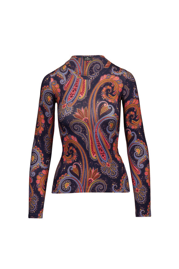 Etro Paisley Jersey Long Sleeve Top - view 1
