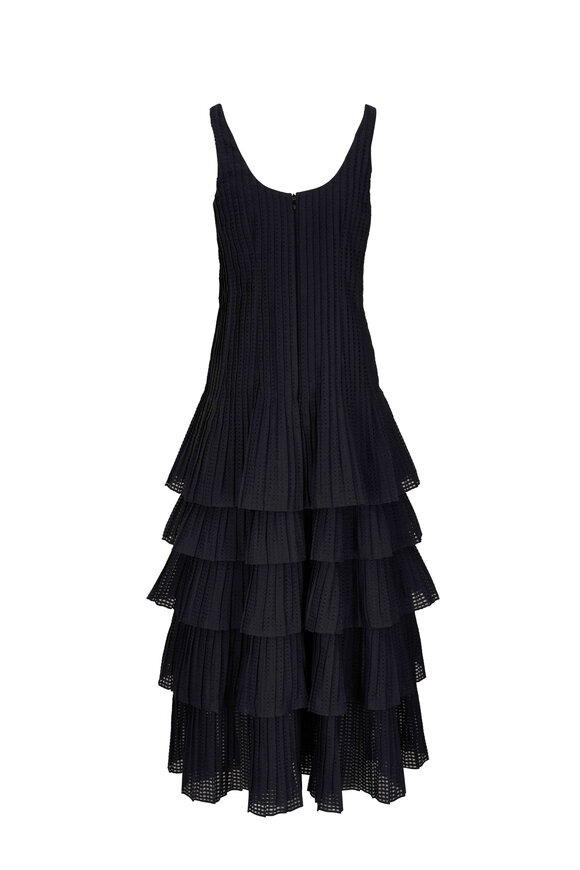 Akris - Black Tiered Ruffle Dress 