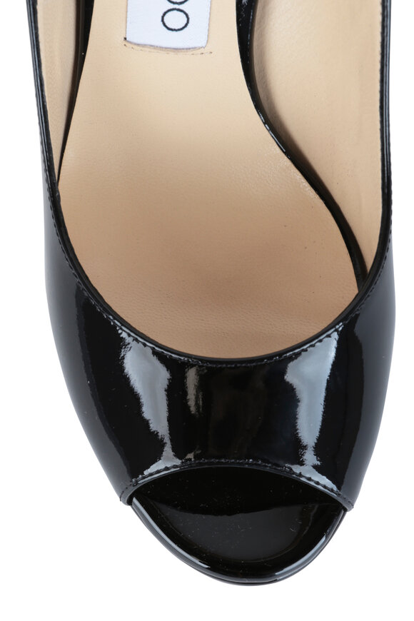 Jimmy Choo - Nova Black Patent Leather Slingback,100mm