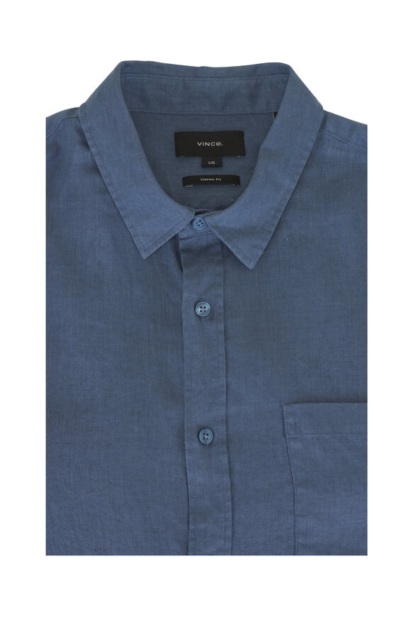 Vince Uniform Blue Linen Sport Shirt