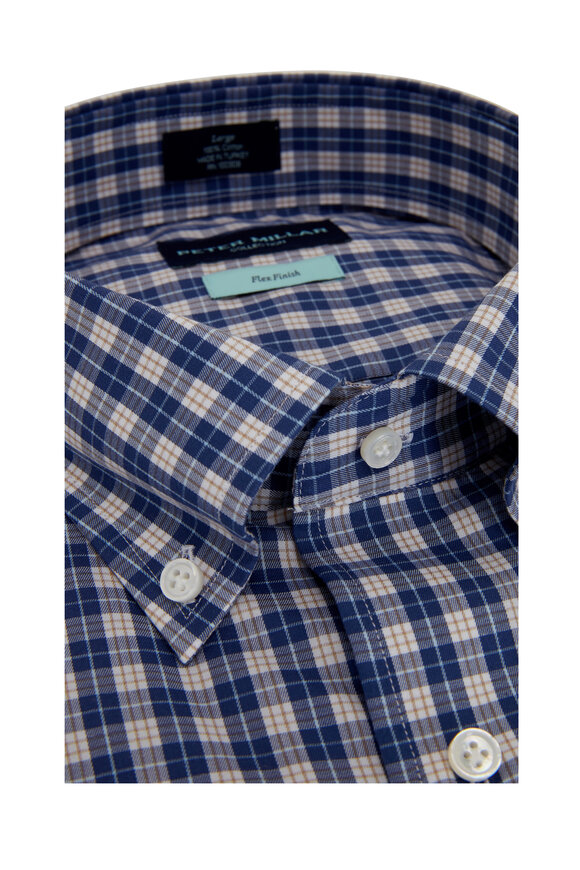 Peter Millar - Tides Navy Blue Plaid Sport Shirt