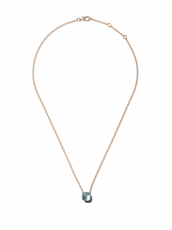 Pomellato 18K Rose Gold Nudo Blue Topaz Pendant Necklace - view 2