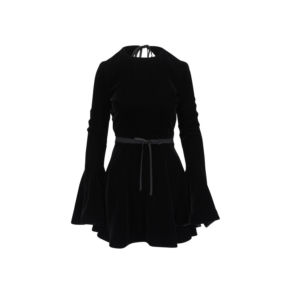 ワンピース Saint Laurent Two-tone velvet mini dress uploading-1407055.jpg