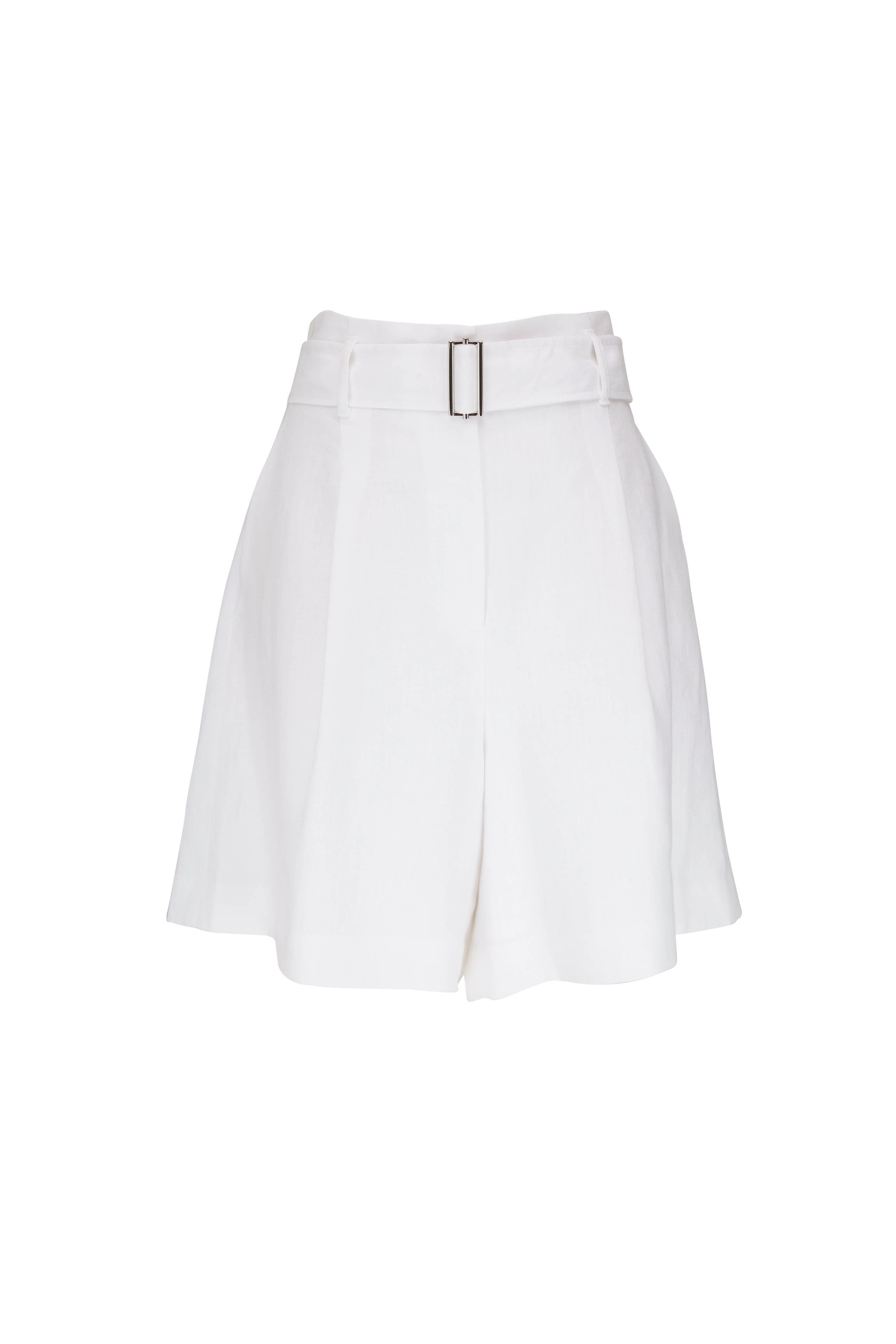 Lafayette 148 New York - Degraw White Linen Belted Shorts