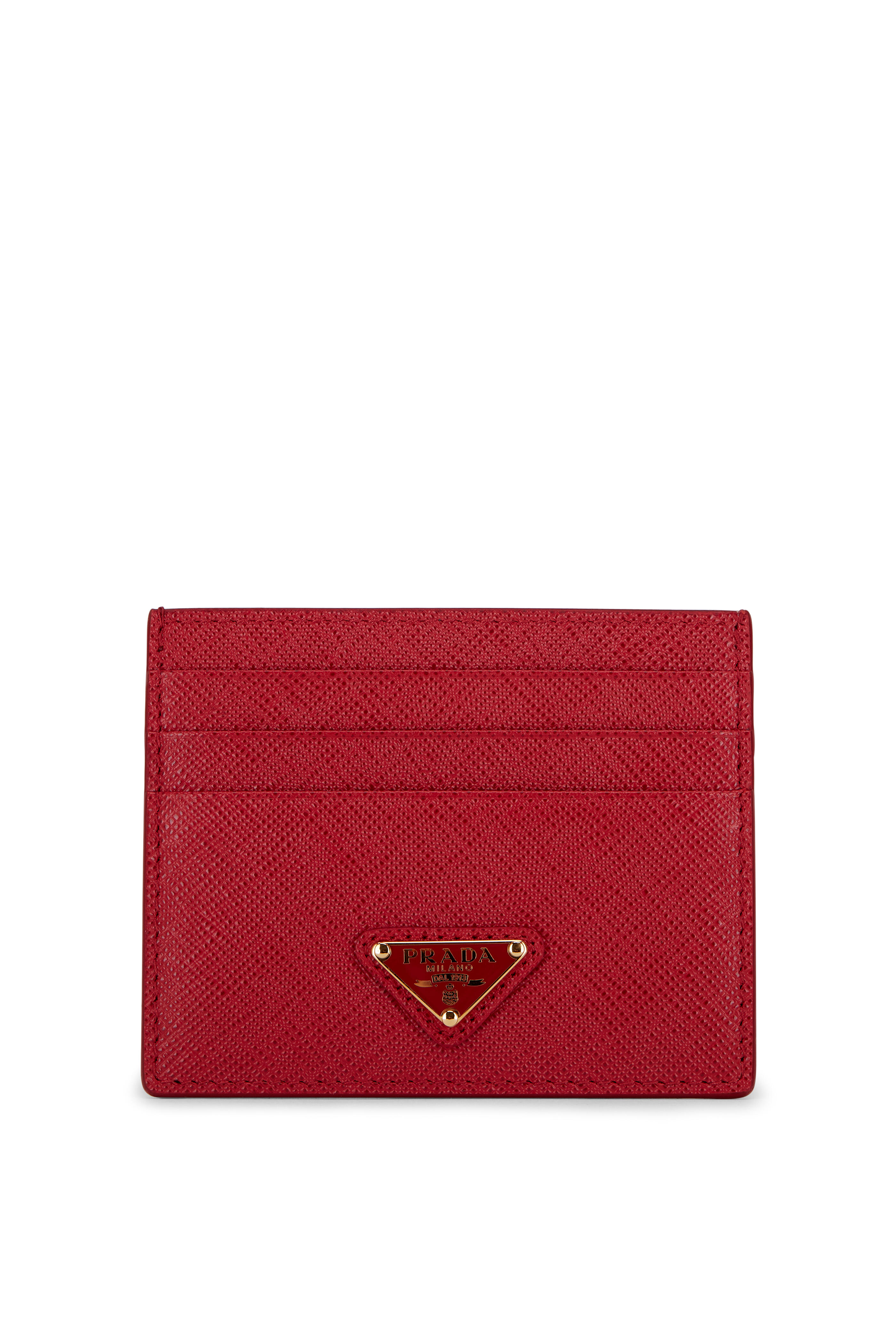 Prada Logo-Plaque Wallet - Red for Women