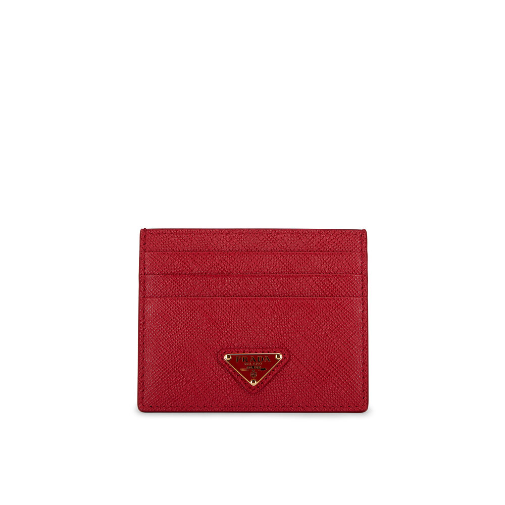 Prada card best sale holder red