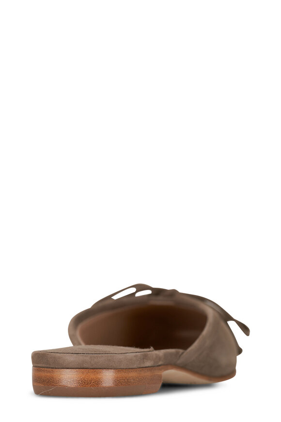 Manolo Blahnik - Ballerimu Light Brown Suede Flat Mule, 10mm