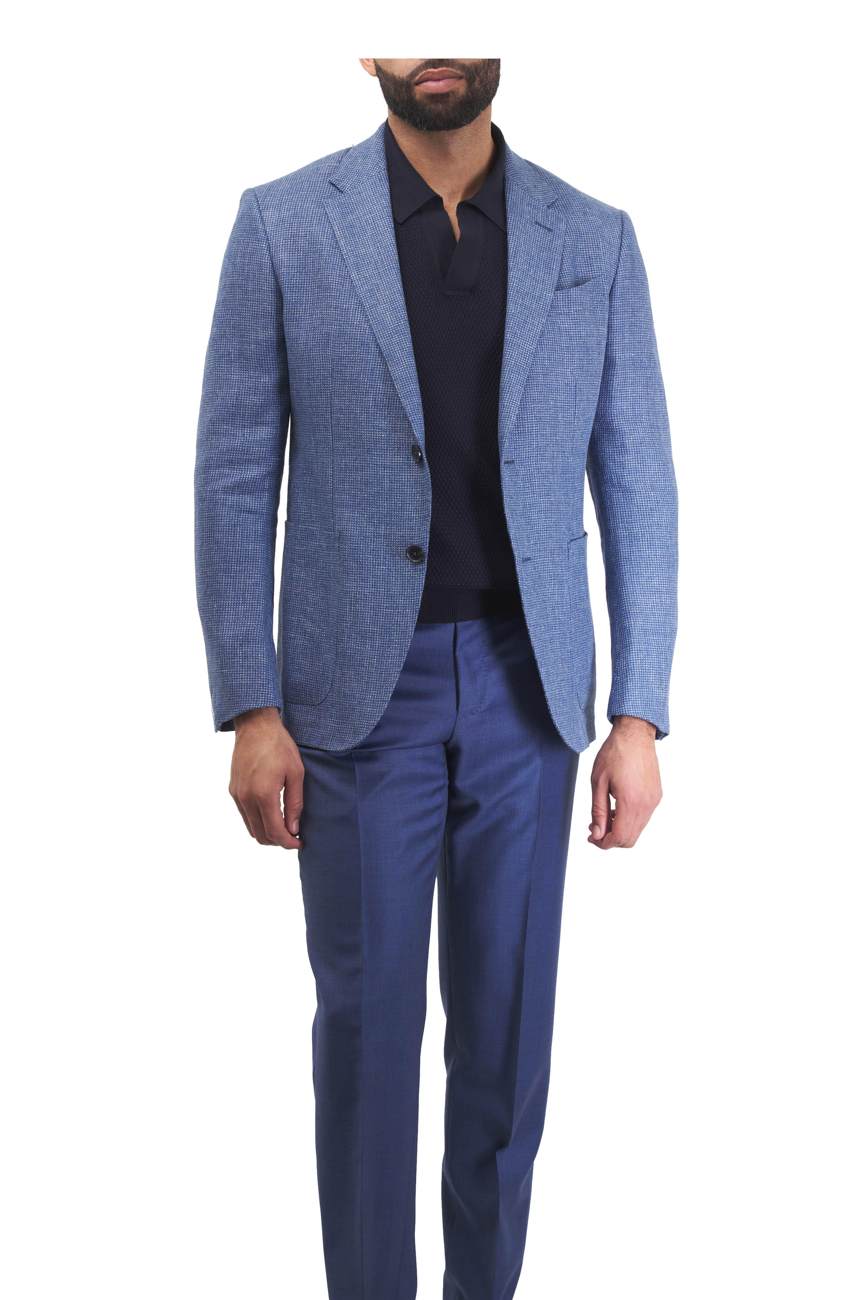 Zegna - Trofeo Blue Wool Twill Dress Pant