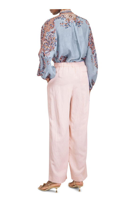 TWP Hudson St Pink Cotton & Linen Coated Pant - view 4
