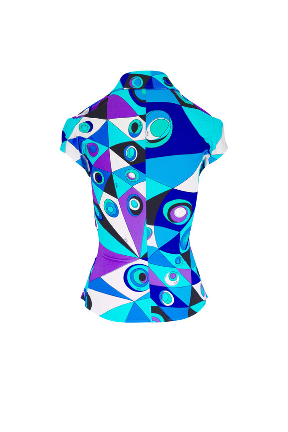 Pucci Multicolor Blue Occi Print Blouse - view 2